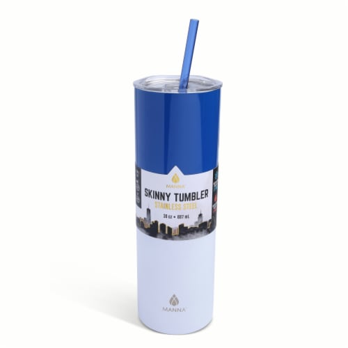 Manna Skinny Tumbler - Blue Perspective: front