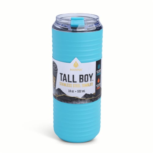 Manna™ Tall Boy™ Stainless Steel Tumbler Peacock Blue Perspective: front