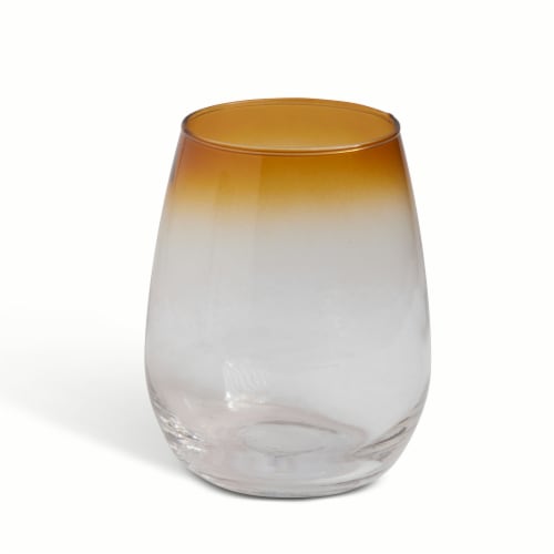 Yellowstone Ombre Stemless Wine Glass Perspective: front