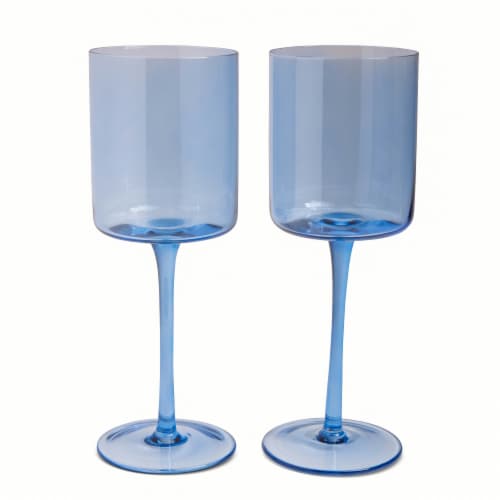 Core Home Wine Glass Set- Blue Perspective: front