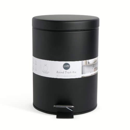 Come™Home Round Stainless Steel Trash Can - Black Perspective: front