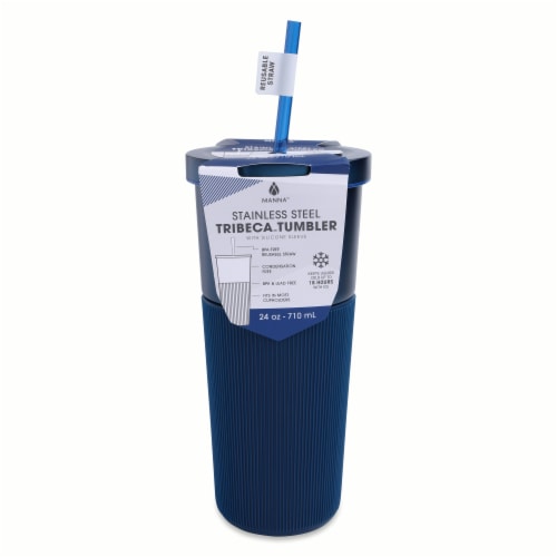 Manna™ Mug Tribeca Tumbler 24 oz Dark Blue Perspective: front