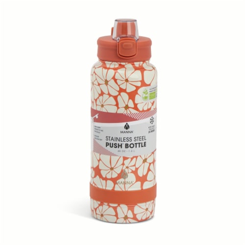 Manna™ Push™ Bottle - Apricot Flowers Perspective: front