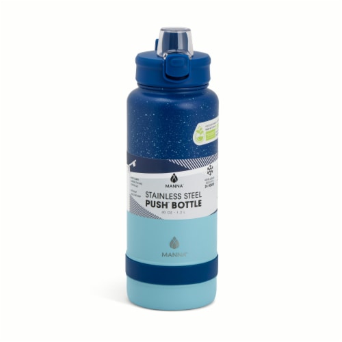 Manna™ Color Block Push™ Bottle - Blue Perspective: front