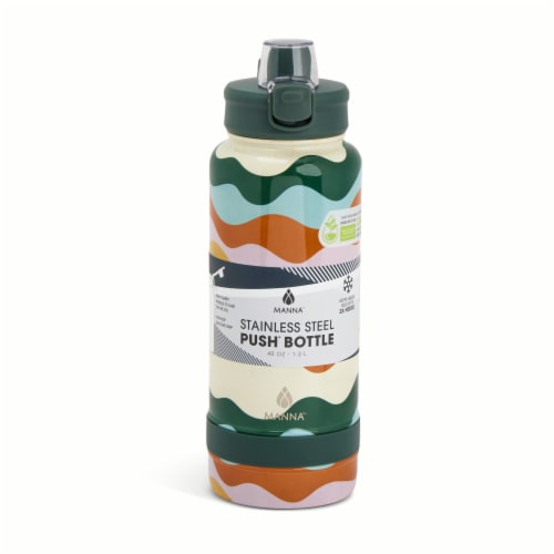 Manna™ Push™ Bottle - Dark Green Perspective: front