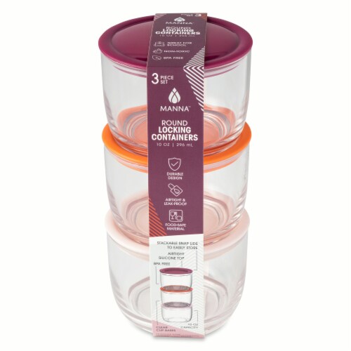 Manna™ Locking Food Storage - Pink, 3 pc - Mariano