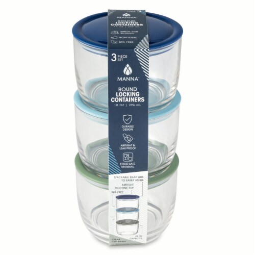 Manna™ 3 Piece Round Locking Food Storage Containers, 3 pc - Mariano