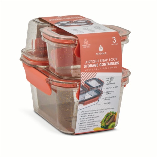 Manna™ Glitter Food Storage Set - Apricot Perspective: front