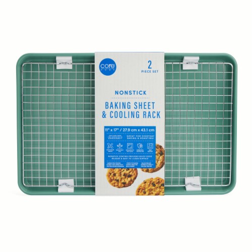 Core Home Baking Sheet With Cooling Rack - Green Perspective: front