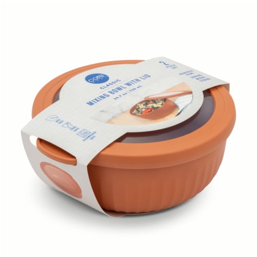 Core Home™ Classic Mixing Bowl With Lid  - Orange Perspective: front