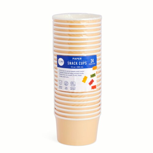 Core™ Home 10-Ounce Paper Snack Cups - Peach Perspective: front