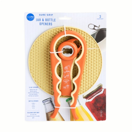 Core Home Sure Grip Jar & Bottle Openers 3 Piece Set Perspective: front