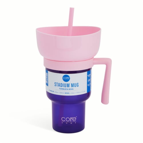 Core Home™ Stadium Mug Tumbler & Bowl Pink/Purple Perspective: front
