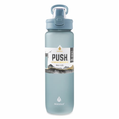 Manna™ Push™ Pastic Bottle Blue Perspective: front