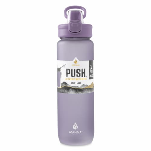 Manna™ Push™ Plastic Bottle Purple Perspective: front