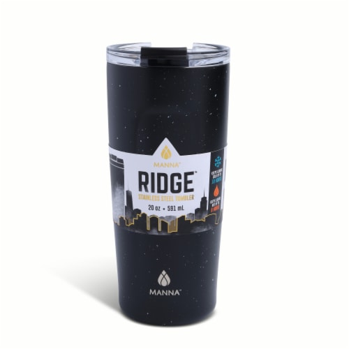 Manna™ Ridge™ Stainless Steel Coffee Tumbler - Black Perspective: front