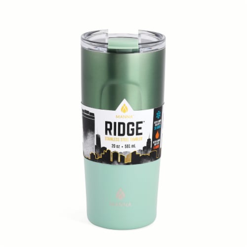 Manna™ Ridge™ Stainless Steel Tumbler Green Perspective: front