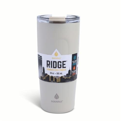 Manna™ Ridge™ Stainless Steel Coffee Tumbler - Grey Perspective: front