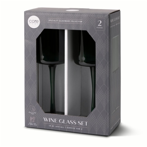 Core Home Wine Glass 2-Pack - Green Perspective: front