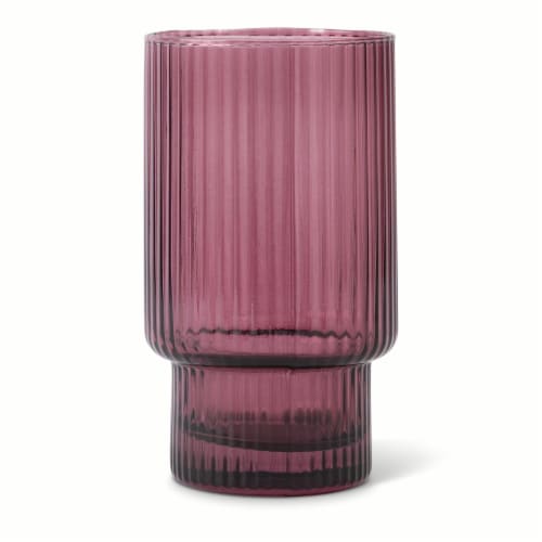 Core Home Ribbed Cooler Glass - Purple Perspective: front