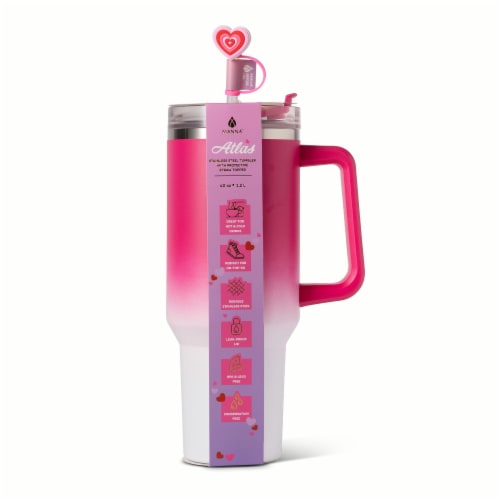 Manna Valentines™ Atlas Tumbler Stainless Steel - Pink Ombre Perspective: front