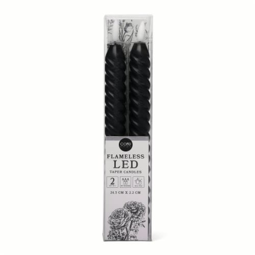 Core Home Flameless LED Twisted Taper Candles - Black Perspective: front