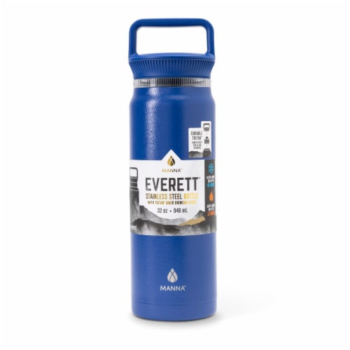 Manna™ Everett™ Stainless Steel Water Bottle - Blue Perspective: front