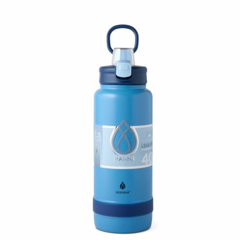 Manna™ Push Bottle - Matte Blue Perspective: front
