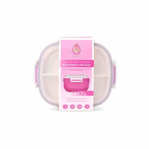 Manna™ Salad Bento Box - Pink Perspective: front