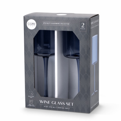 Core Home Wine Glasses - Blue Perspective: front