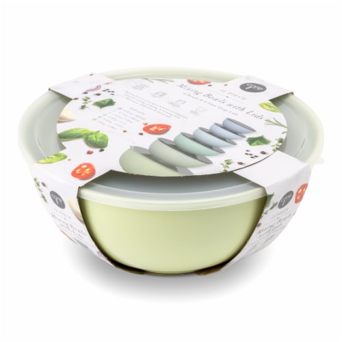 Core Kitchen 12 Piece Mixing Bowl Set With Lids - Green Perspective: front