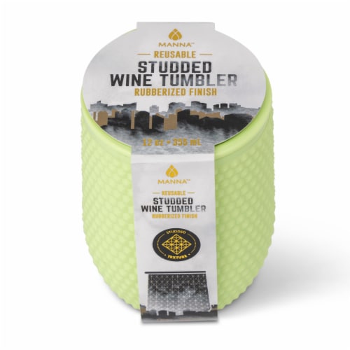 Manna™ Studded Wine Tumbler - Light Green Perspective: front