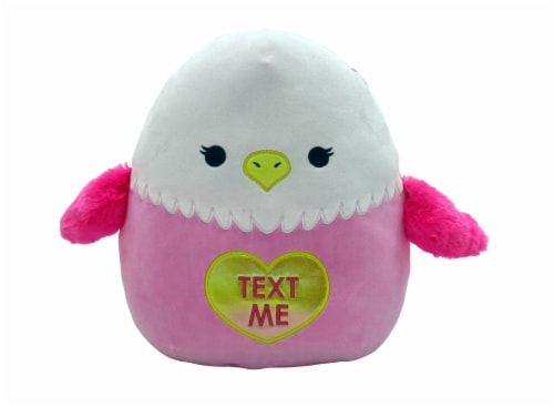 Squishmallows Valentine's Day Pink Text Me Eagle Plush Doll Perspective: front