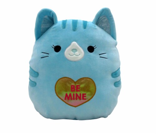 Squishmallows Valentine's Day Teal Tabby Cat Plush Doll Perspective: front
