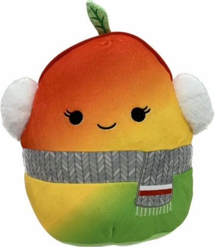 Jazwares Squish Mango with Scarf and Earmuffs Perspective: front