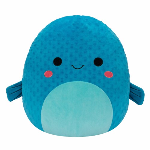 Squishmallows 16 Inch Blue Pufferfish Plush Toy Perspective: front