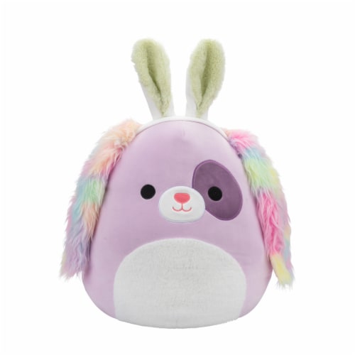 Squishmallows 16" Purple Dog Easter Plush Toy Perspective: front