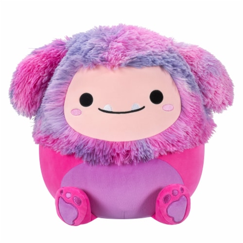 Squishmallows 12" Magenta Bigfoot with Multicolored Hair Perspective: front
