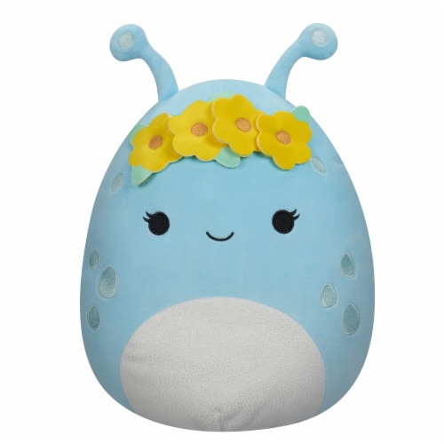 Squishmallows Pastel Blue Alien With Flower Crown Plush Toy Perspective: front