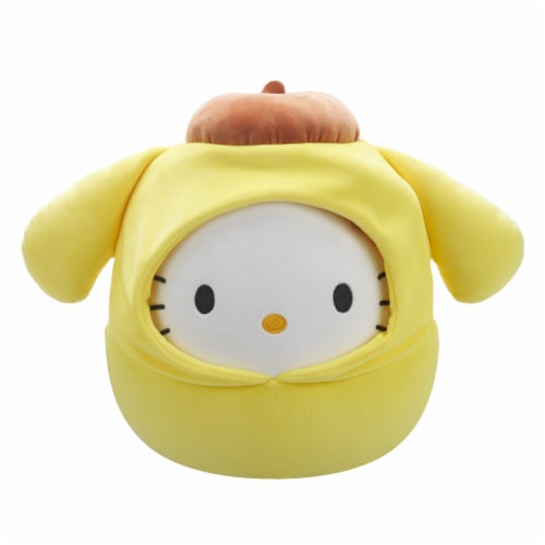 Squishmallows 8 Inch Hello Kitty in Pompompurin Hoodie Plush Toy Perspective: front