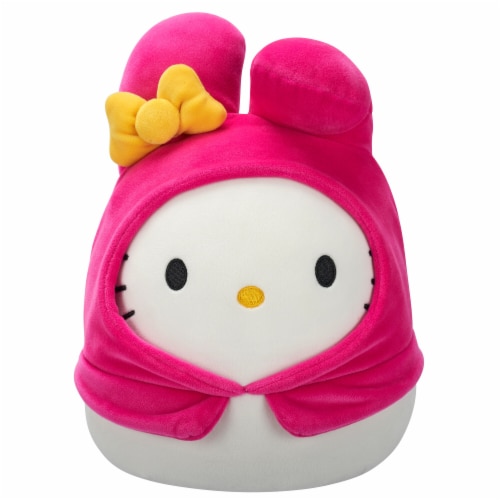 Squishmallows 8 Inch Hello Kitty in My Melody Hoodie Plush Toy Perspective: front
