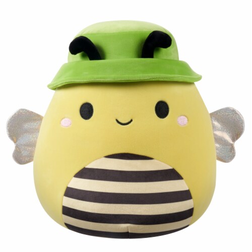 Squishmallows Yellow Honey Bee With Green Bucket Hat Plush Perspective: front