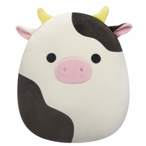 Squishmallows 12" Black and White Cow Plush Toy Perspective: front