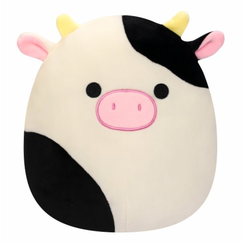 Squishmallows Cow Plush Toy - Black/White Perspective: front