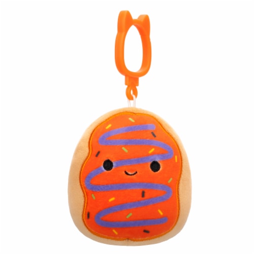 Squishmallows 3.5" Orange Frosted Donut Clip On Plush Toy Perspective: front