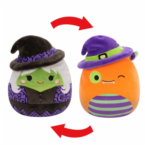 Squishmallows 8" Green Witch & Orange Monster Plush Toy Perspective: front