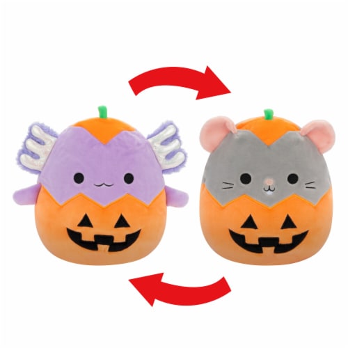 Squishmallows 8" Mouse In Pumpkin & Axolotl In Pumpkin Plush Toy Perspective: front