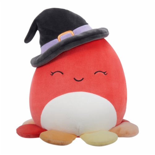 Squishmallows 8" Red Octopus With Witch Hat Plush Toy Perspective: front