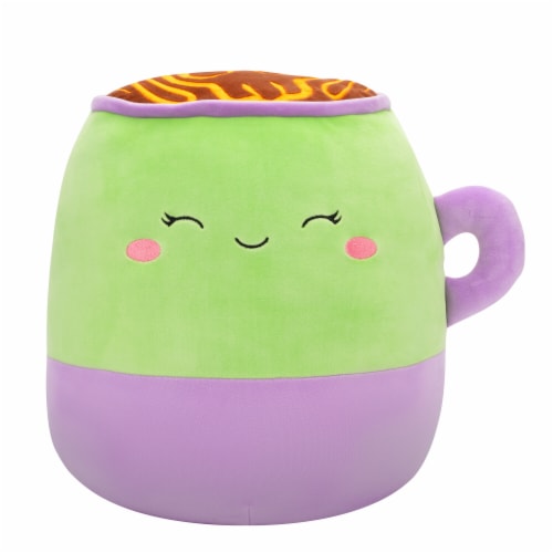 Squishmallows 12" Green & Purple Latte Plush Toy Perspective: front