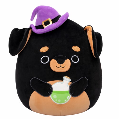 Squishmallows 12" Black Rottweiller With Potion Plush Toy Perspective: front
